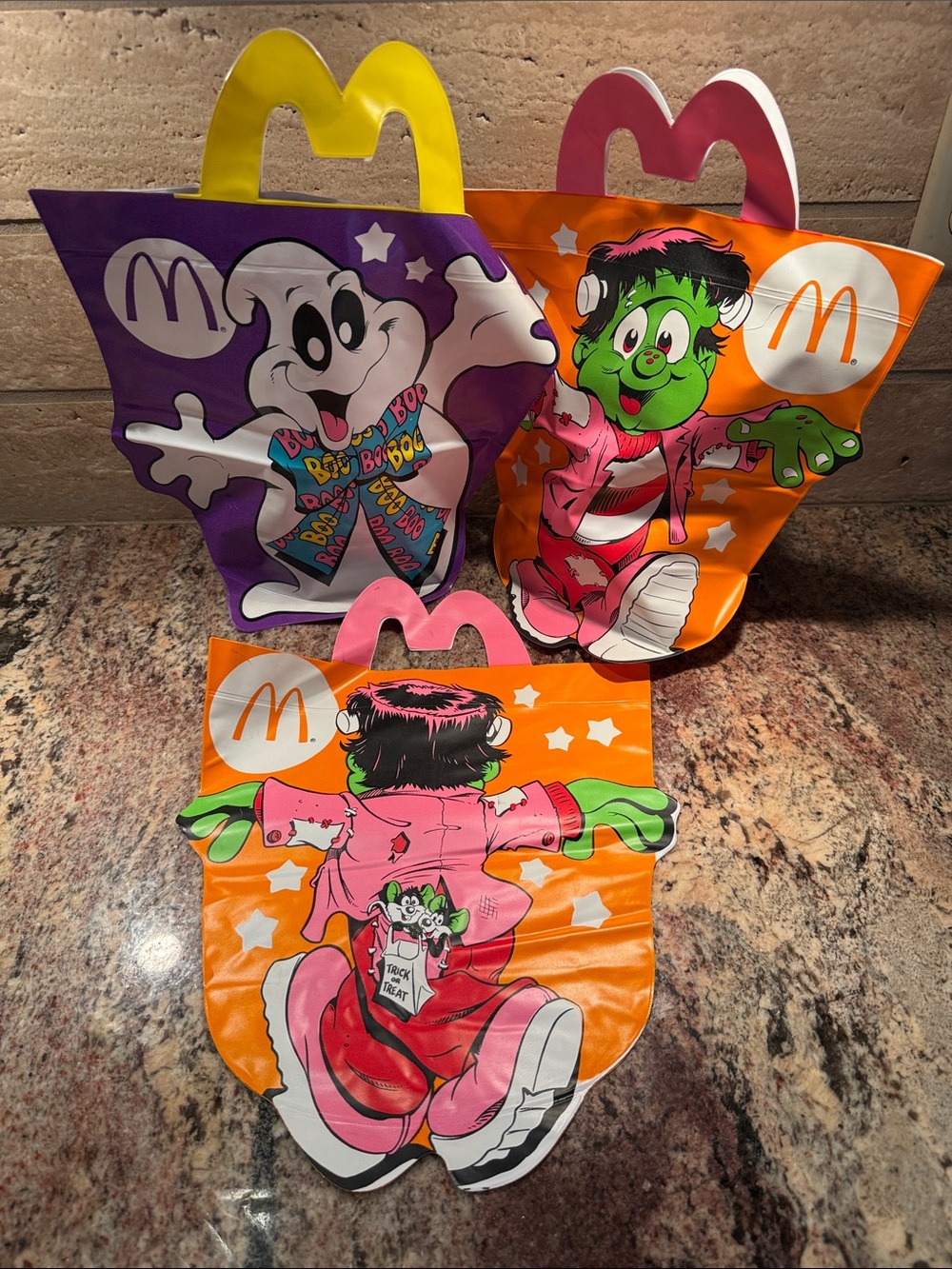 McDonald's Halloween Treat Bags in Orange, Purple, Pink